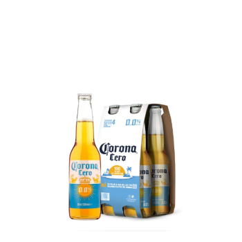 CERVEZA CORONA 330 CERO ML X 4