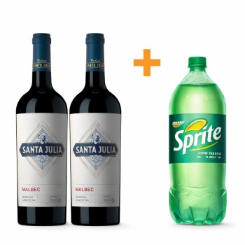 VINO SANTA JULIA MALBEC x 2 + 1 SPRITE 3