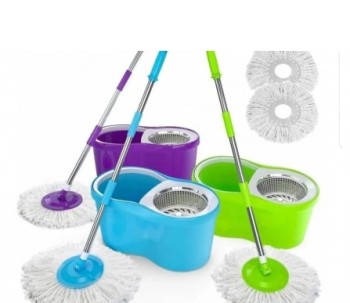 BALDE MOPA CENTRIFUGA C/RUEDAS CABO 130 CM.