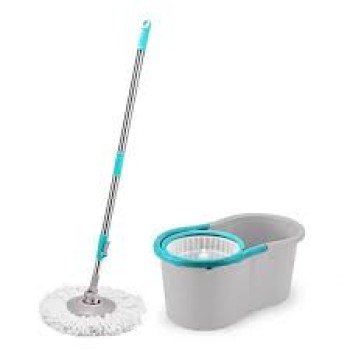 BALDE MOPA CENTRIFUGA GRIS ACERO INOX.