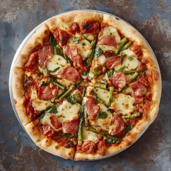 PIZZA FRESCA X 8 PORCIONES - PANCETA Y VERDEO