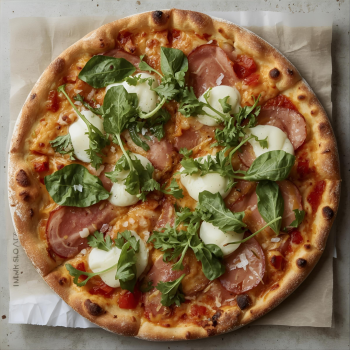 PIZZA FRESCA X 8 PORCIONES - RUCULA Y CRUDO