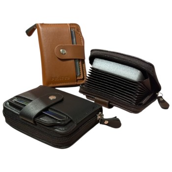 Tarjetero Símil Cuero con Botón.