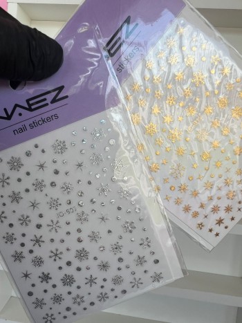 STICKERS ESCARCHA PLATEADA NAVIDAD