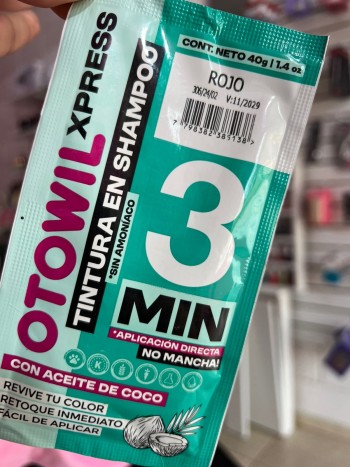 TINTURA EN SHAMPOO ROJO 40GS