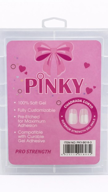 TIPS SOFT GEL PINKY  CUADRADO CORTO