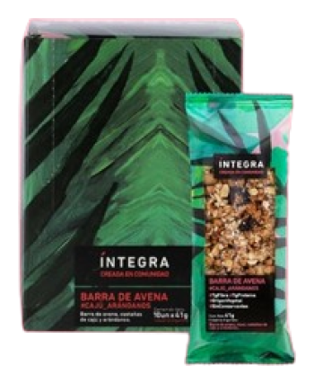 INTEGRA - Barras base Avena con Caju y Arándanos - 10 x 44 grs