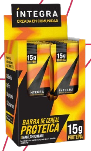 INTEGRA - Barras Proteicas Maní y Chocolate - 10 x 45 grs