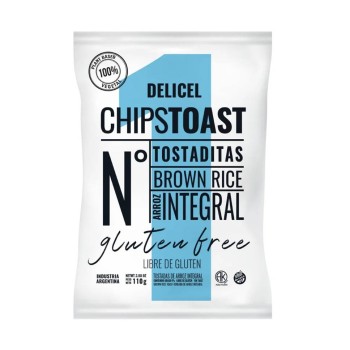 DELICEL - Chiptoast arroz integral paq. x 110 grs