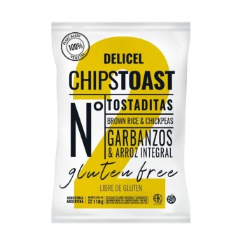 DELICEL - Chiptoast arroz integral y garbanzos paq. x 110 grs