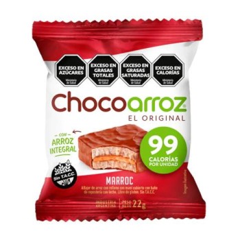 CHOCOARROZ - Alfajor relleno Marroc y baño choco negro (30 unid. x 22 grs)