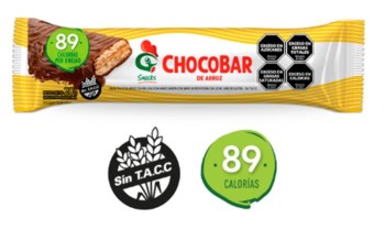CHOCOBAR - Oblea de arroz rellena Maní y baño choco negro (24 unid. x 20 grs)