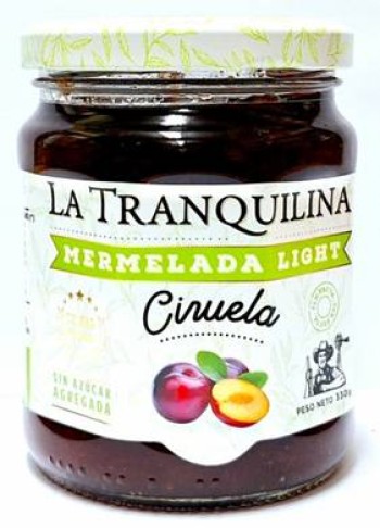 LA TRANQUILINA - Mermelada "LIGHT" Ciruela x 330 grs
