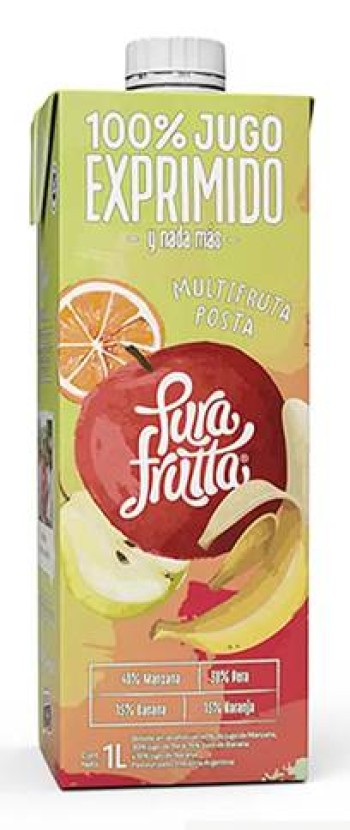 PURA FRUTTA - Jugo exprimido 100% sabor Multifruta x 1000 cc