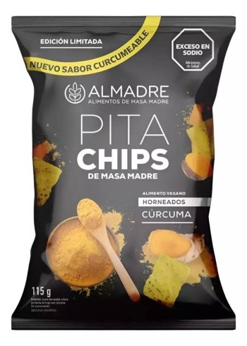 ALMADRE - Pita Chips sabor Cúrcuma x 115 grs (12)