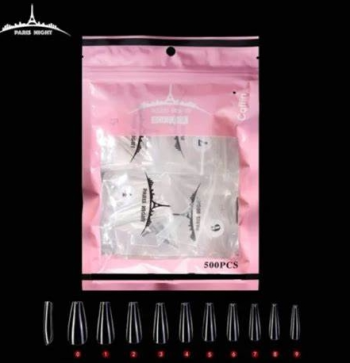 Tips Paris Night Soft Gel / Press On - 500 Unidades coffin
