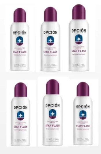 Opcion Star Flash Destellos Luminosos Cabello Color Plata