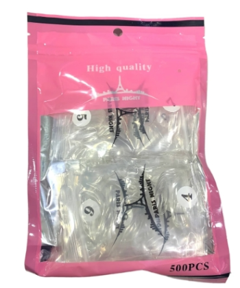 Tips Paris Night Soft Gel / Press On - 500 Unidades almendra