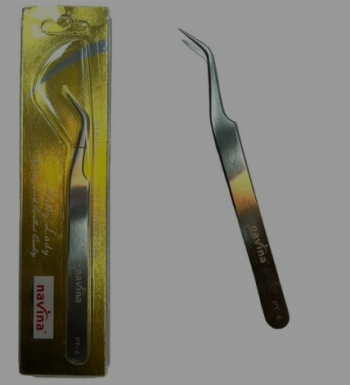 Pinza curva plateada Navina