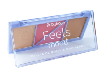 RUBY ROSE PALETA BLUSH E ILUMINADOR FEELS MOOD HB-7529/1