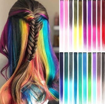 Mechitas De Pelo Aplique Color Fantasía Variados Extension