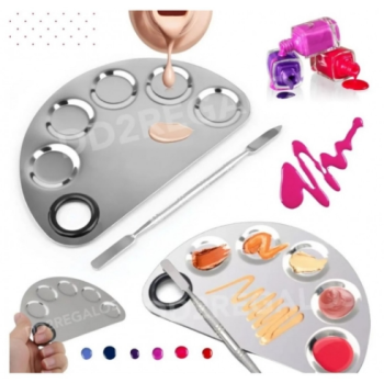 Paleta Mezcladora + Espátula Para Manicura Y Maquillaje