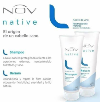 NOV NATIVE ACEITE DE LINO SHAMPOO RESTRUCTURANTE PROFUNDO CABELLO DESHIDRATADO 240ML 7798189580774