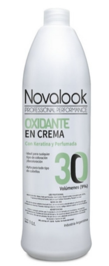 Oxidante En Crema Novalook Con Keratina 30 Volumenes 1 Litro