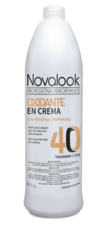 Oxidante En Crema Novalook Con Keratina 40 Volumenes 1 Litro