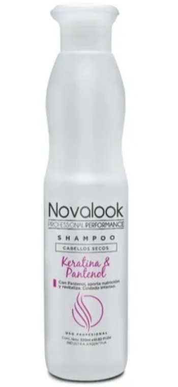 shampoo keratina y pantenol 320ml novalook