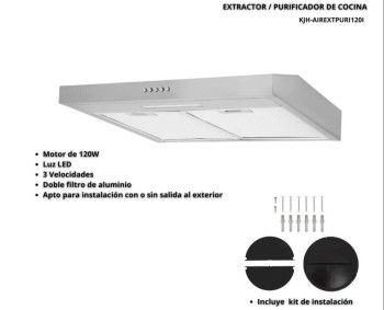 EXTRACTOR PURIFICADOR DE COCINA KANJI SILVER
