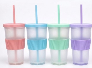 VASO 460ML TRASLUCIDO CON TAPA Y SORBETE