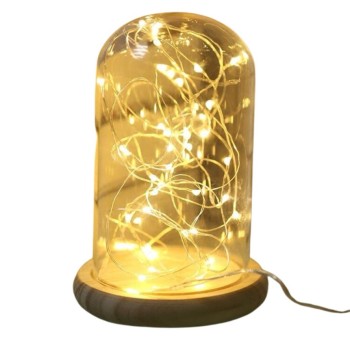 LAMPARA CUPULA DE CRISTAL C/LUCES LED