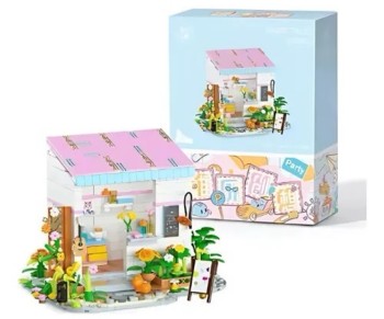 JUEGO DE BLOQUES PARA ARMAR DE CASITA FLORERIA