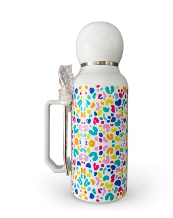 TERMO ESTAMPADO 1 LITRO CON TAPA MATE REDONDO