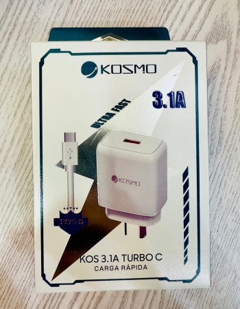 Cargador Kosmo 3.1A Turbo Tipo C