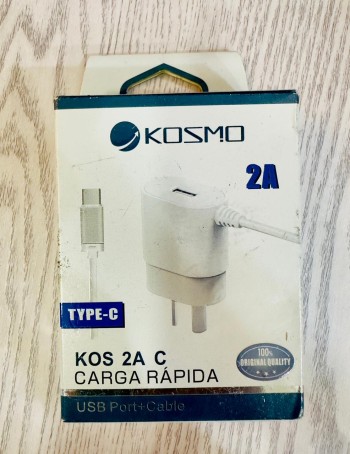 Cargador Kosmo 2A Tipo C Cable Incluido