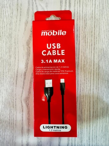 Cable Mobile USB a Lightning 3.1A 1,2 metros