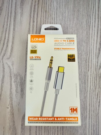 Cable Auxiliar Tipo C a 3,5 mm 1 metro LDNIO LS-Y91C