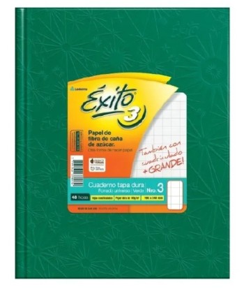 CUADERNO N° 3 CUAD. GRANDE EXITO VERDE