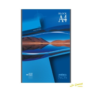 BLOCK A4 AMERICA RAYADO 80HOJAS