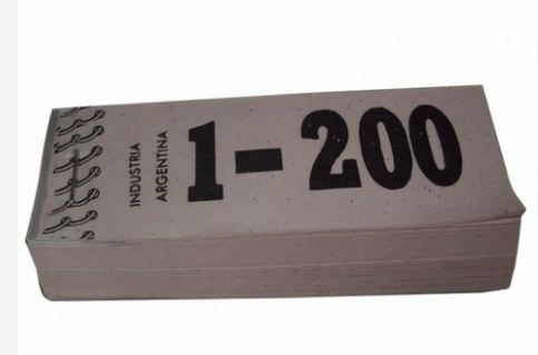 TALONARIO NUMEROS 1 AL 200