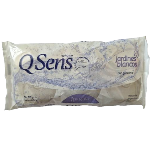 Jabon tocador 3u 90g jardines blancos Qsens (40)