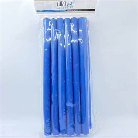 Bigudies Flexibles (Boomerang) mediano 50 unidades azul