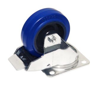 W0985V6-RUEDA AZUL C/FRENO  80 mm CARGA MAX 180 KG X RUEDA