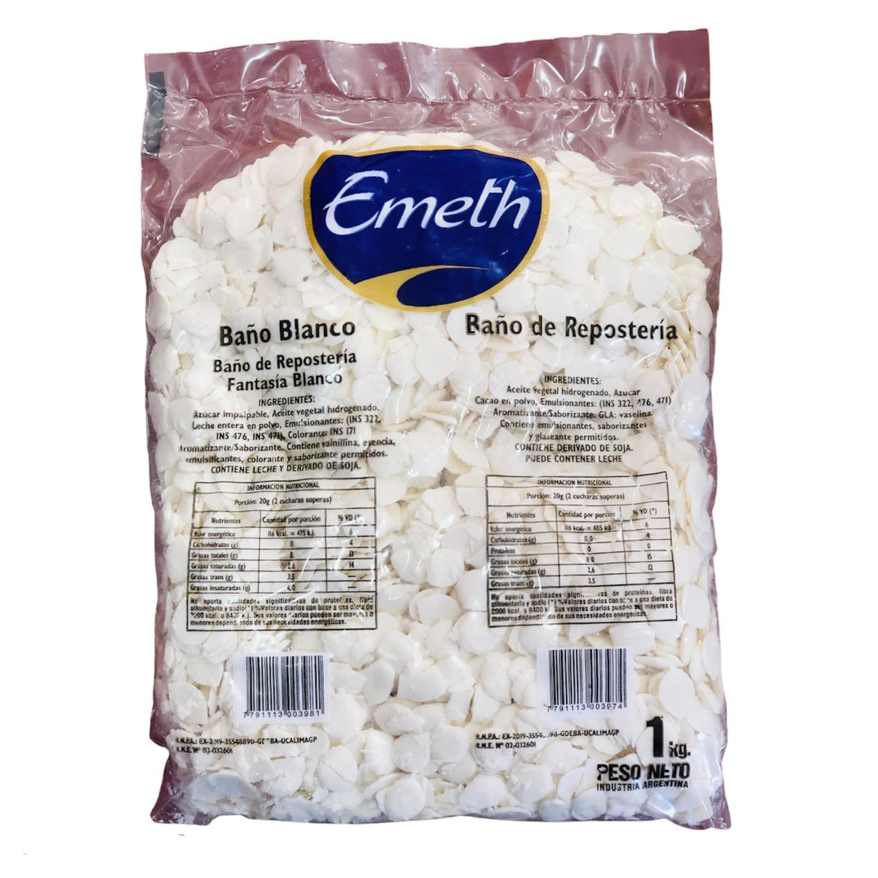 Baño Chocolate Emeth Blanco x 1 kg