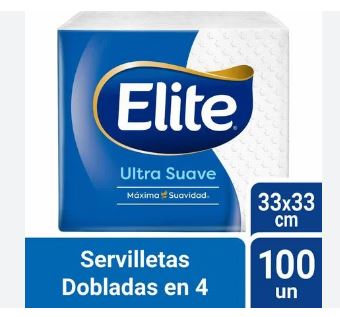 Servilleta Elite 30x30 100u  ultra suave