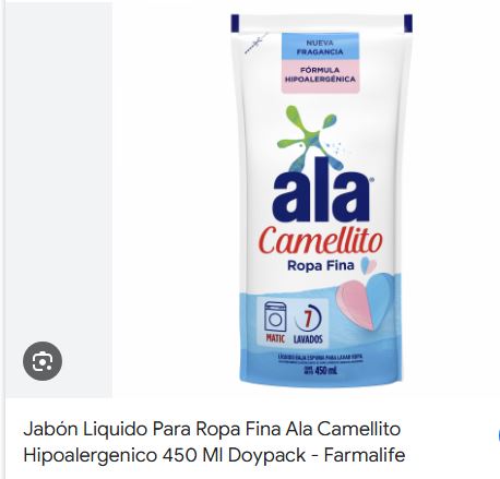 JABON LIQUIDO CAMELLITO ROPA FINA MATIC 450ML
