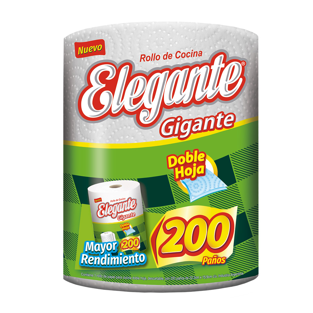 PAPEL ROLLO COCINA ELEGANTE 1X200P 921