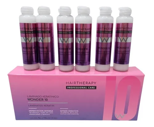 AMPOLLAS CAPILARES HAIRTHERAPY LAMINADO KERATINICO, WONDER 10 EFEC 15CC